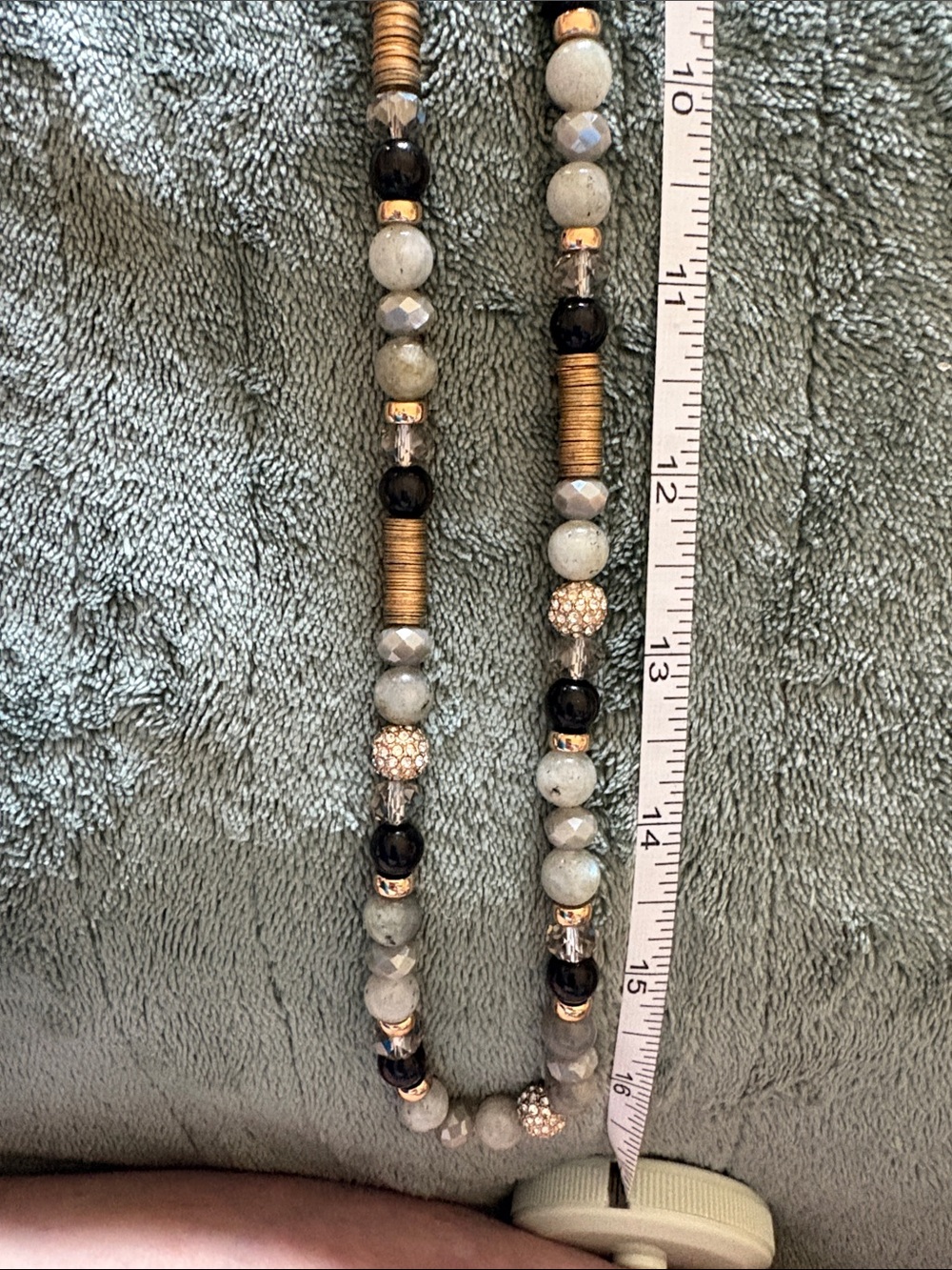 Gold & Black Beaded Women's Necklace